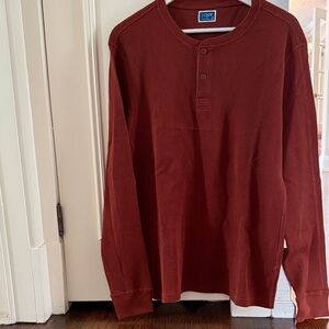 J. Crew Men's Long Sleeve Henley in Brown
